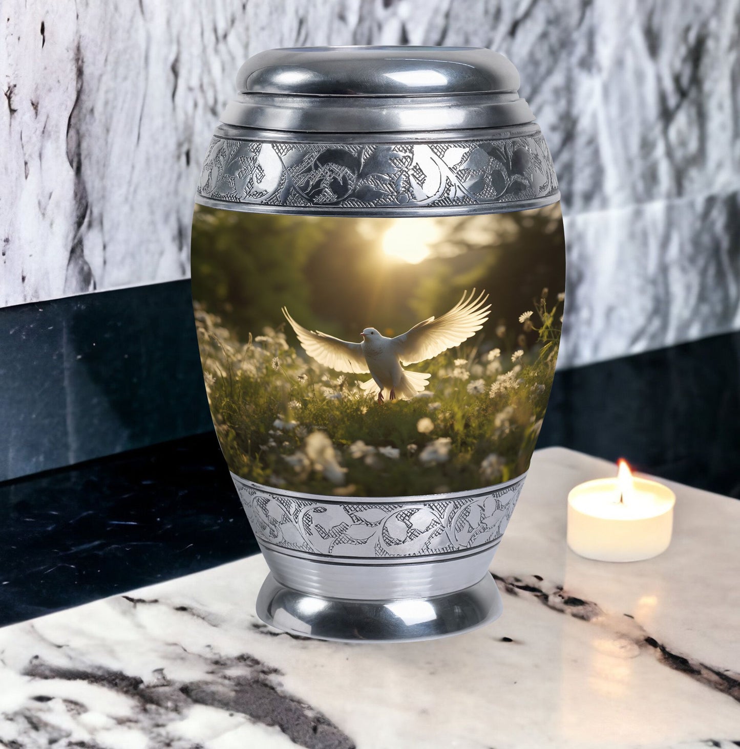 3-inch Dove Cremation Urn, Modern and Classic custom urn.
