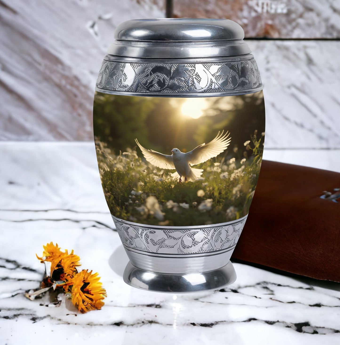 3-inch Dove Cremation Urn, Modern and Classic custom urn.