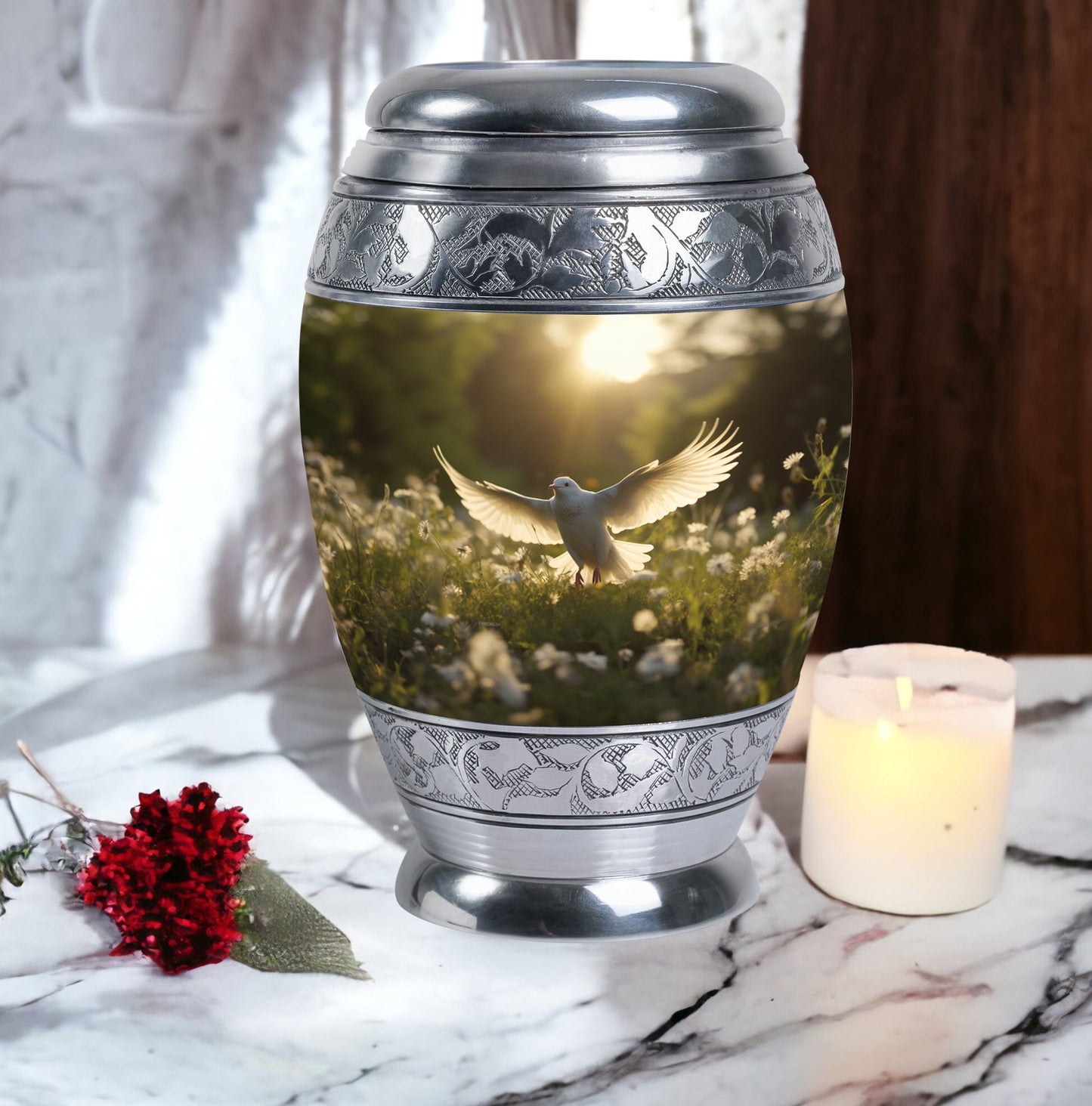 3-inch Dove Cremation Urn, Modern and Classic custom urn.