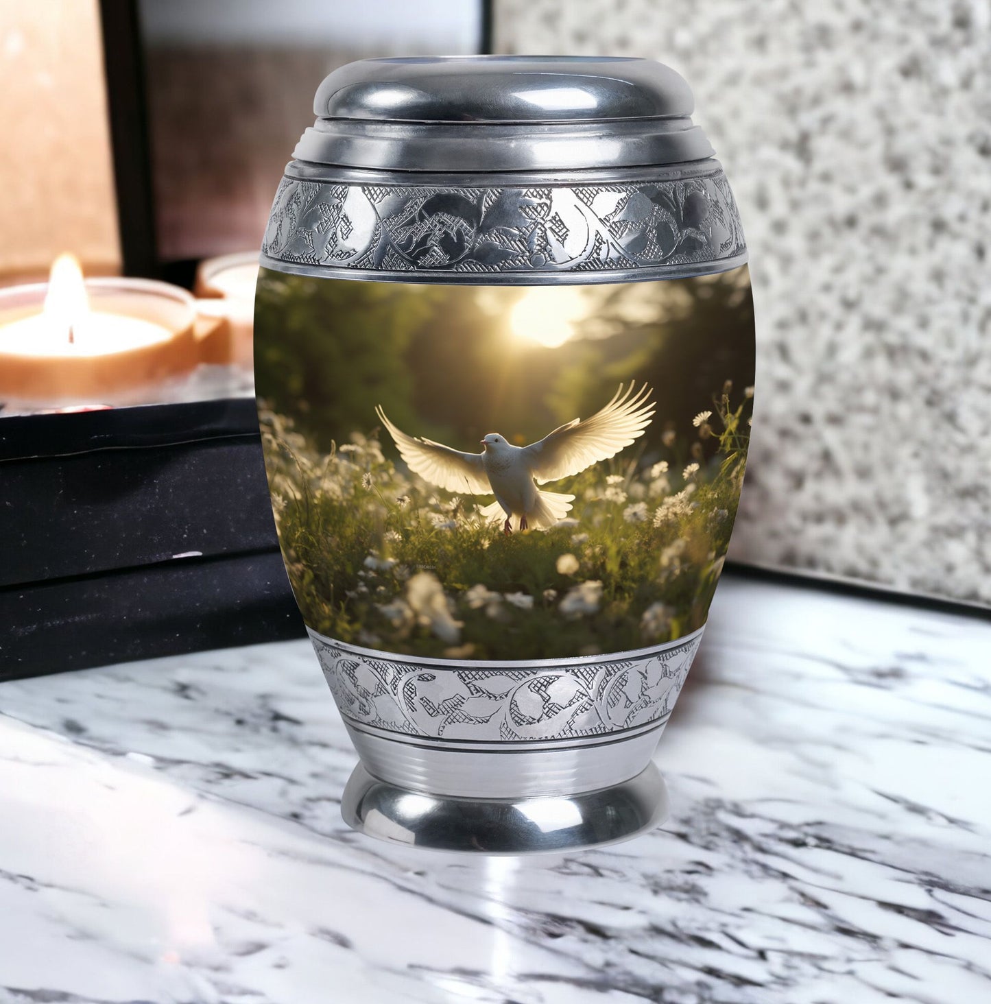 3-inch Dove Cremation Urn, Modern and Classic custom urn.