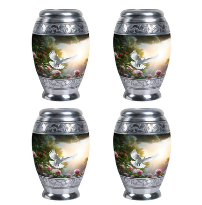 Dove flying Memorial Urn for cremation.