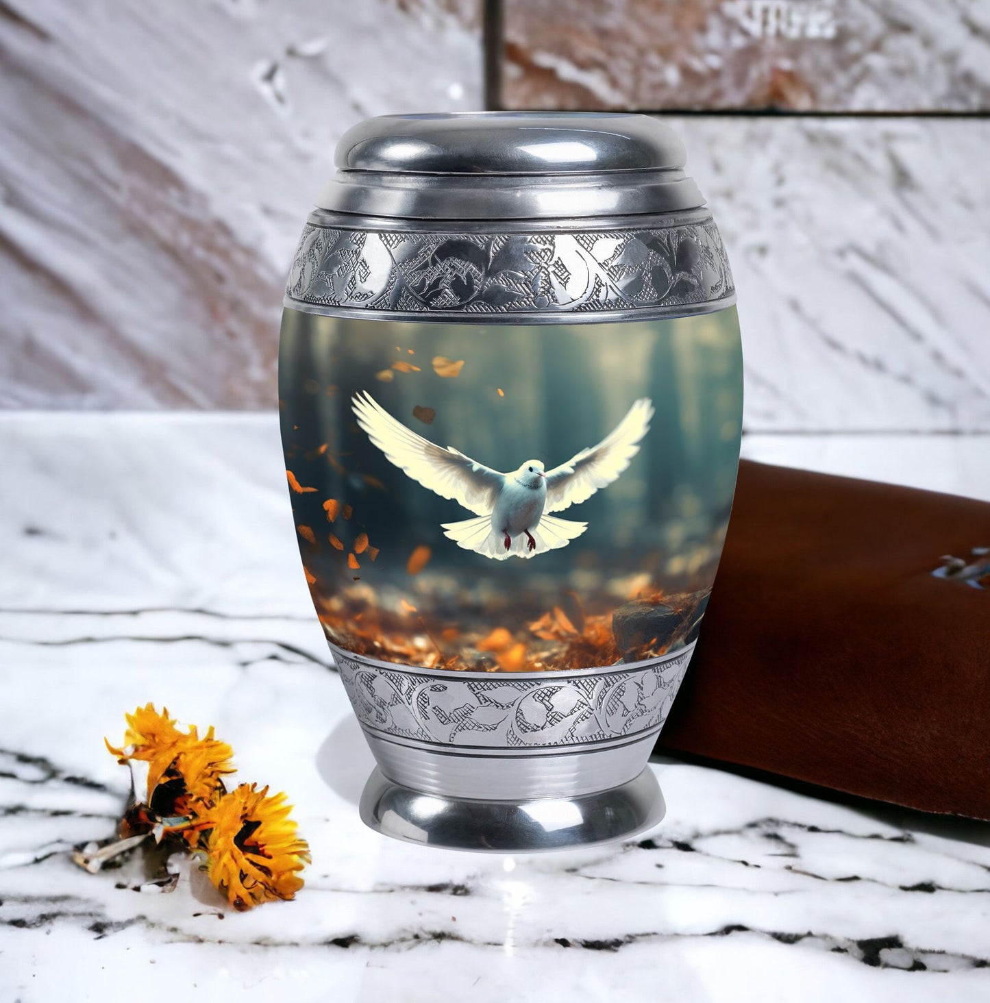 Classic Dove Urn for human ashes.