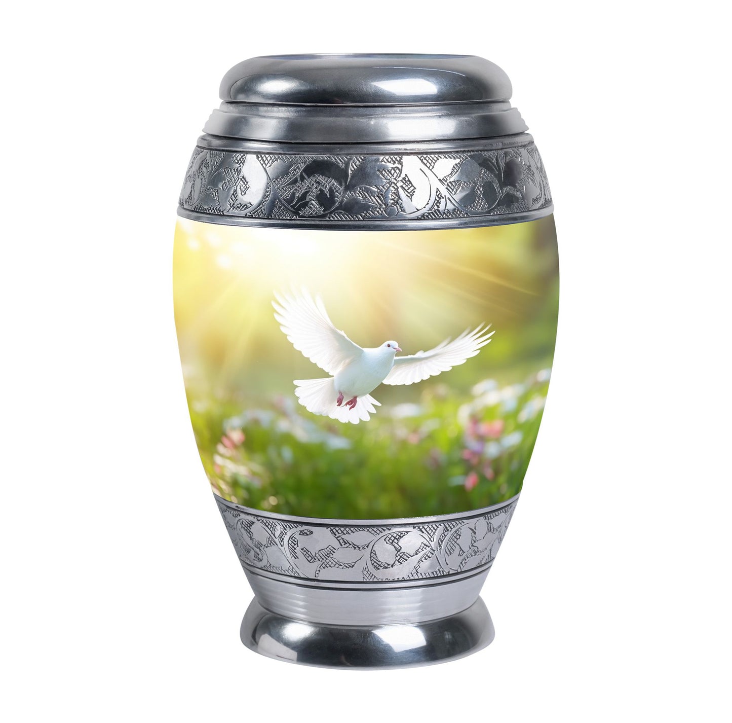 Eternal Peace Dove Urn, aluminium large urn