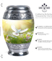Eternal Peace Dove Urn, aluminium large urn