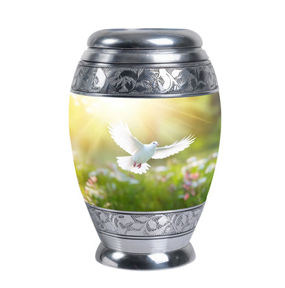 Eternal Peace Dove Urn, aluminium large urn