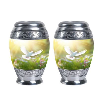 Eternal Peace Dove Urn, aluminium large urn