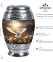 Dove Memorial Urn, classic aluminium cremation urn for ashes