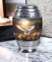 Dove Memorial Urn, classic aluminium cremation urn for ashes