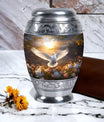 Dove Memorial Urn, classic aluminium cremation urn for ashes