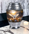 Dove Memorial Urn, classic aluminium cremation urn for ashes