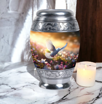 Engravable Dove Urn for Human Ashes.