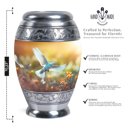 Classic Dove Urn for Human Cremation Ashes.