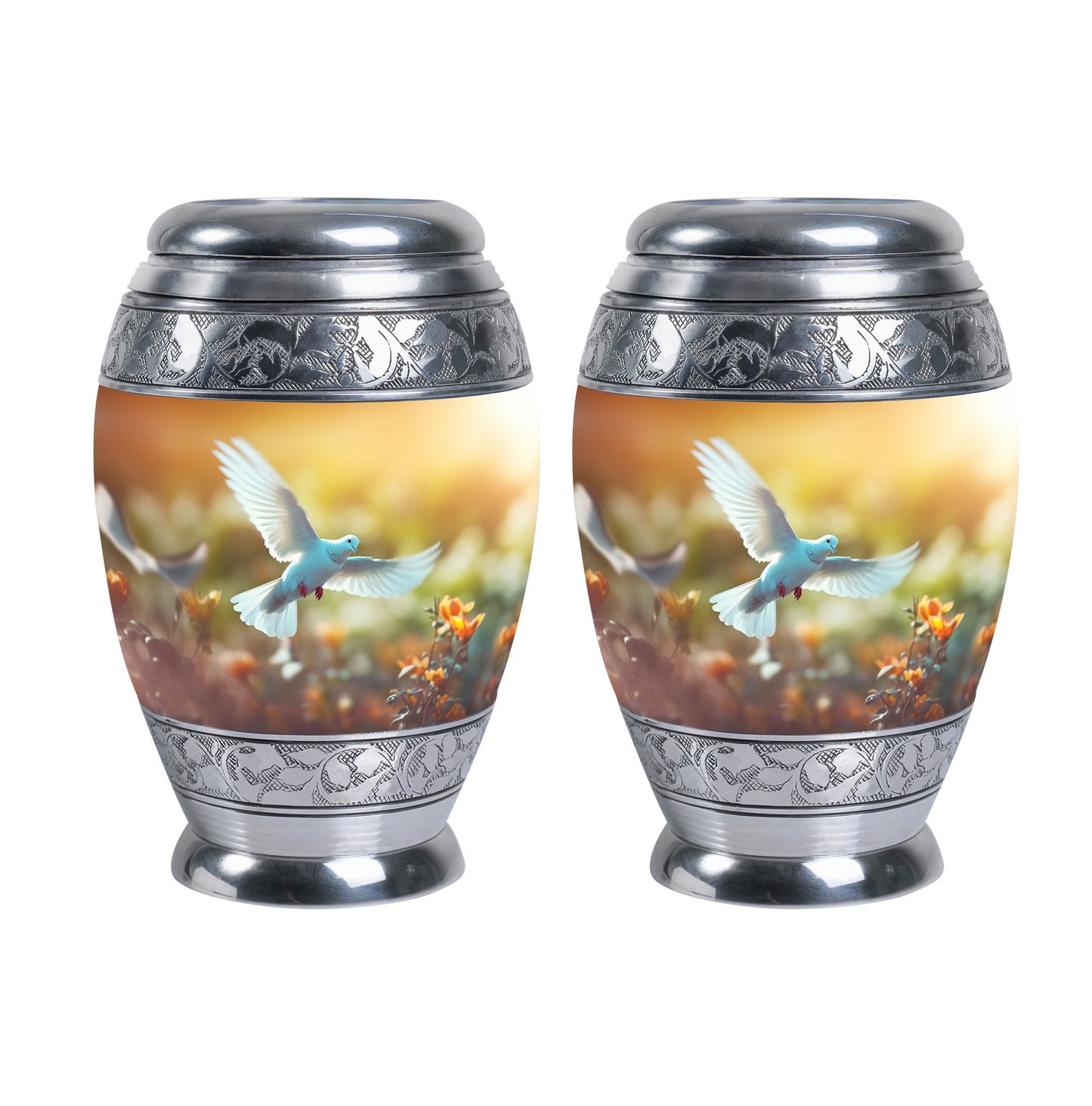 Classic Dove Urn for Human Cremation Ashes.