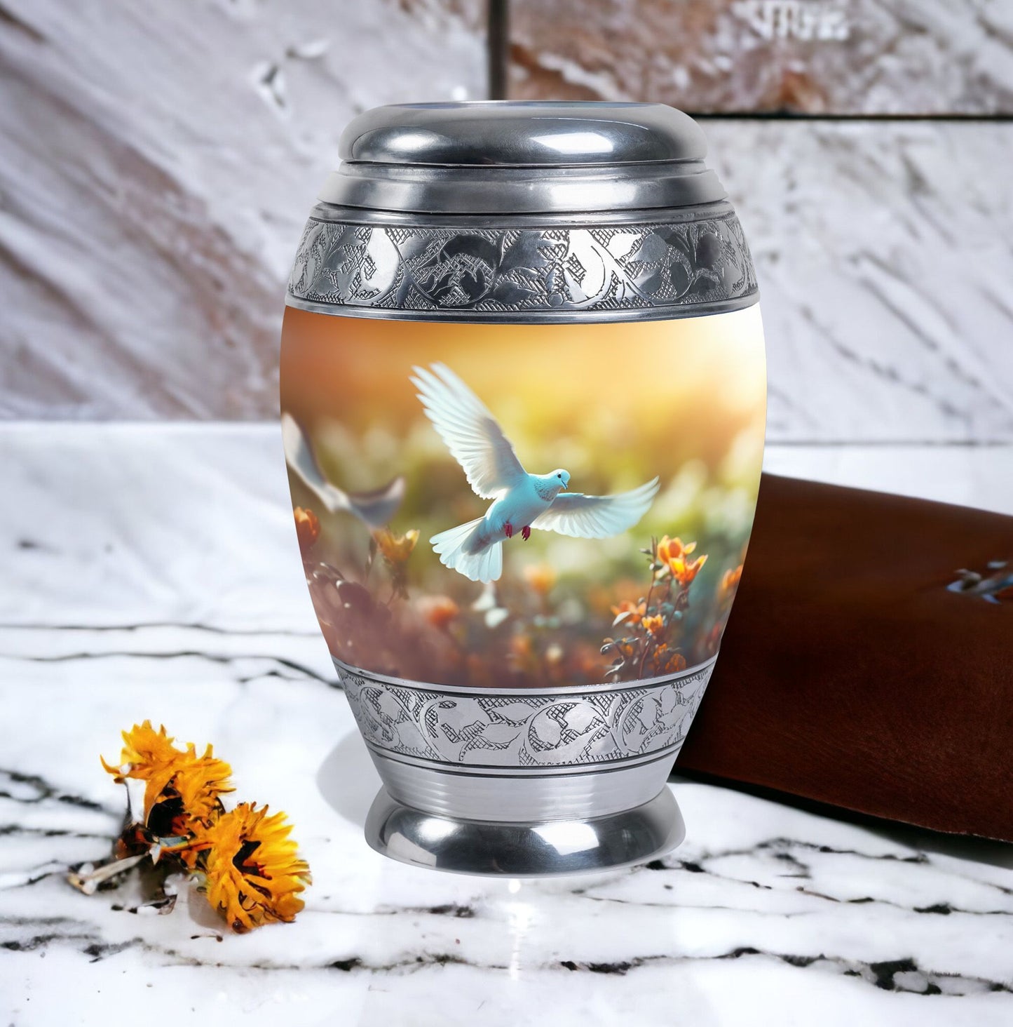 Classic Dove Urn for Human Cremation Ashes.