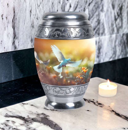 Classic Dove Urn for Human Cremation Ashes.