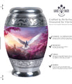 Dove Cremation Urn, Classic Aluminium Urn for Human Ashes.