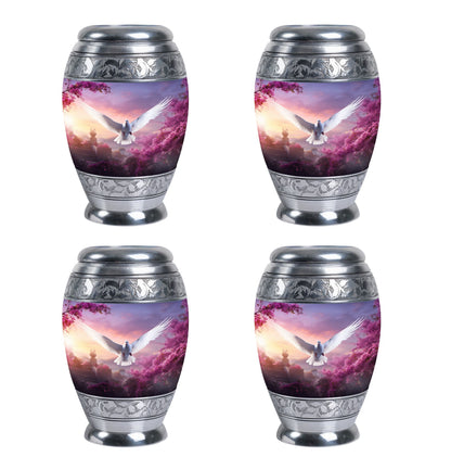 Dove Cremation Urn, Classic Aluminium Urn for Human Ashes.