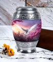 Dove Cremation Urn, Classic Aluminium Urn for Human Ashes.
