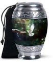 White Flying Dove Memorial Urn - Personalized Cremation Urns For Ashes