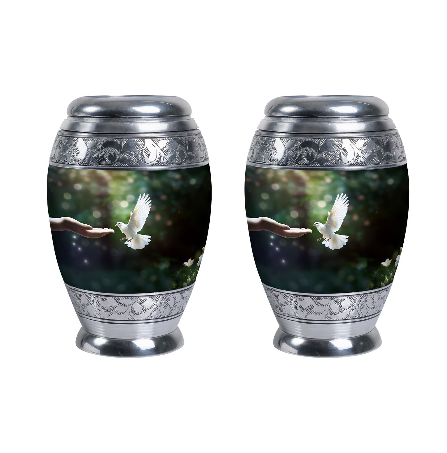 Classic Dove Memorial Urn, Large Aluminium Cremation Urn