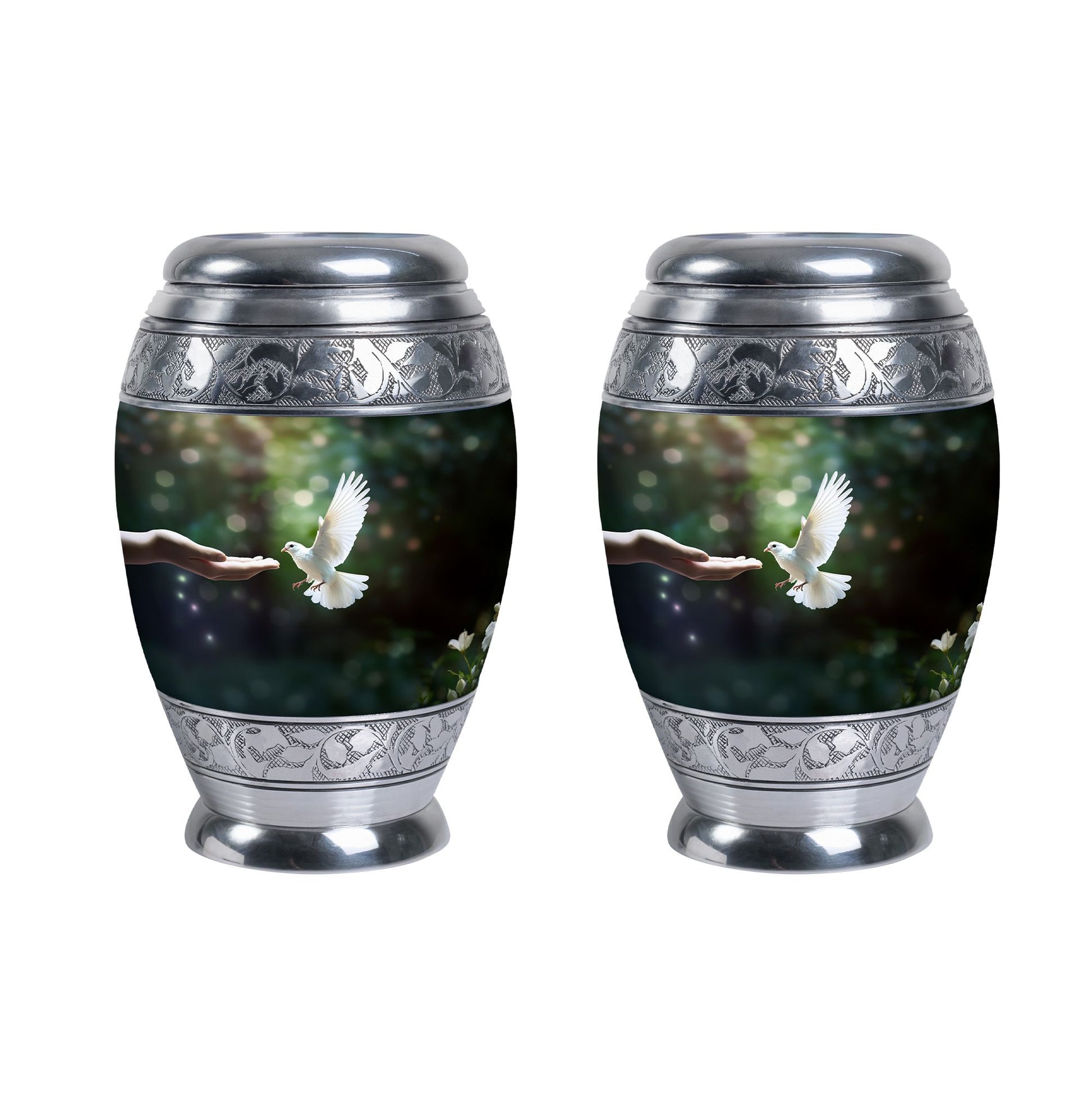 Classic Dove Memorial Urn, Large Aluminium Cremation Urn