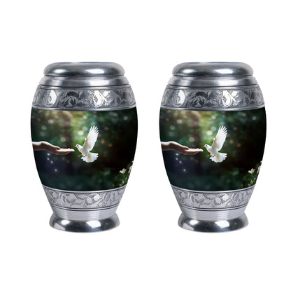 Classic Dove Memorial Urn, Large Aluminium Cremation Urn