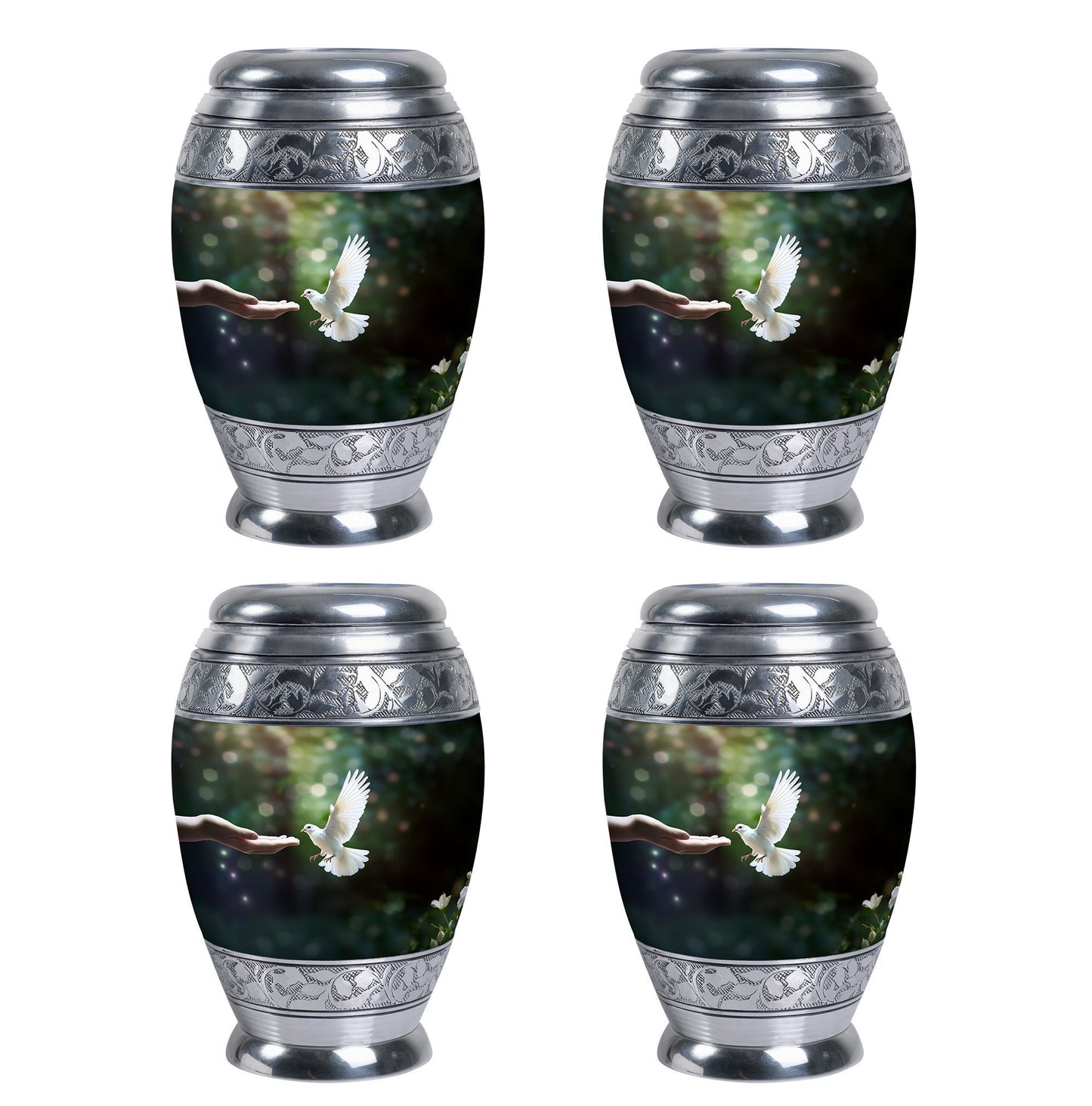Classic Dove Memorial Urn, Large Aluminium Cremation Urn