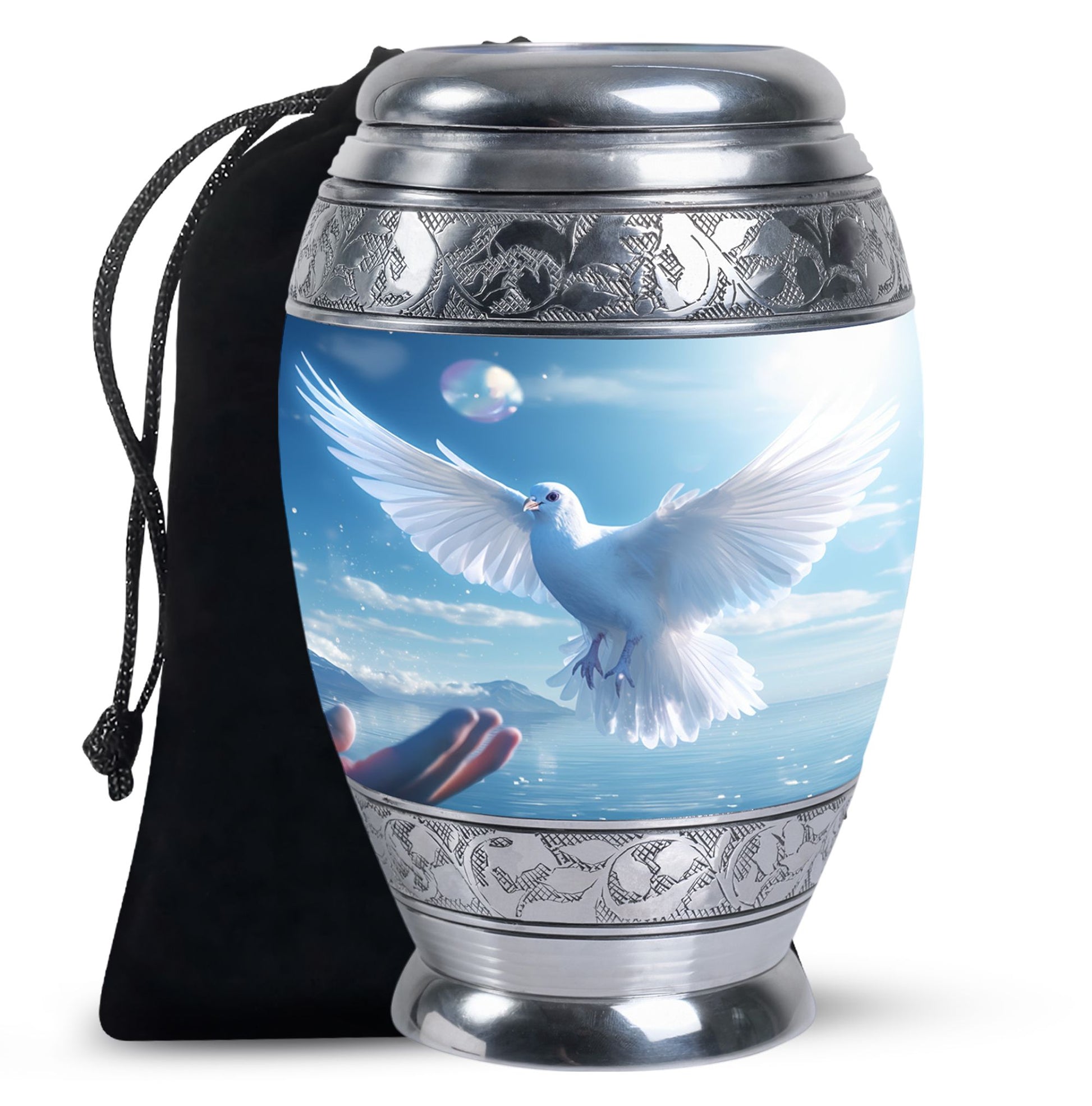 Dove Embrace: Eternity Memorial Urn for Human Ashes