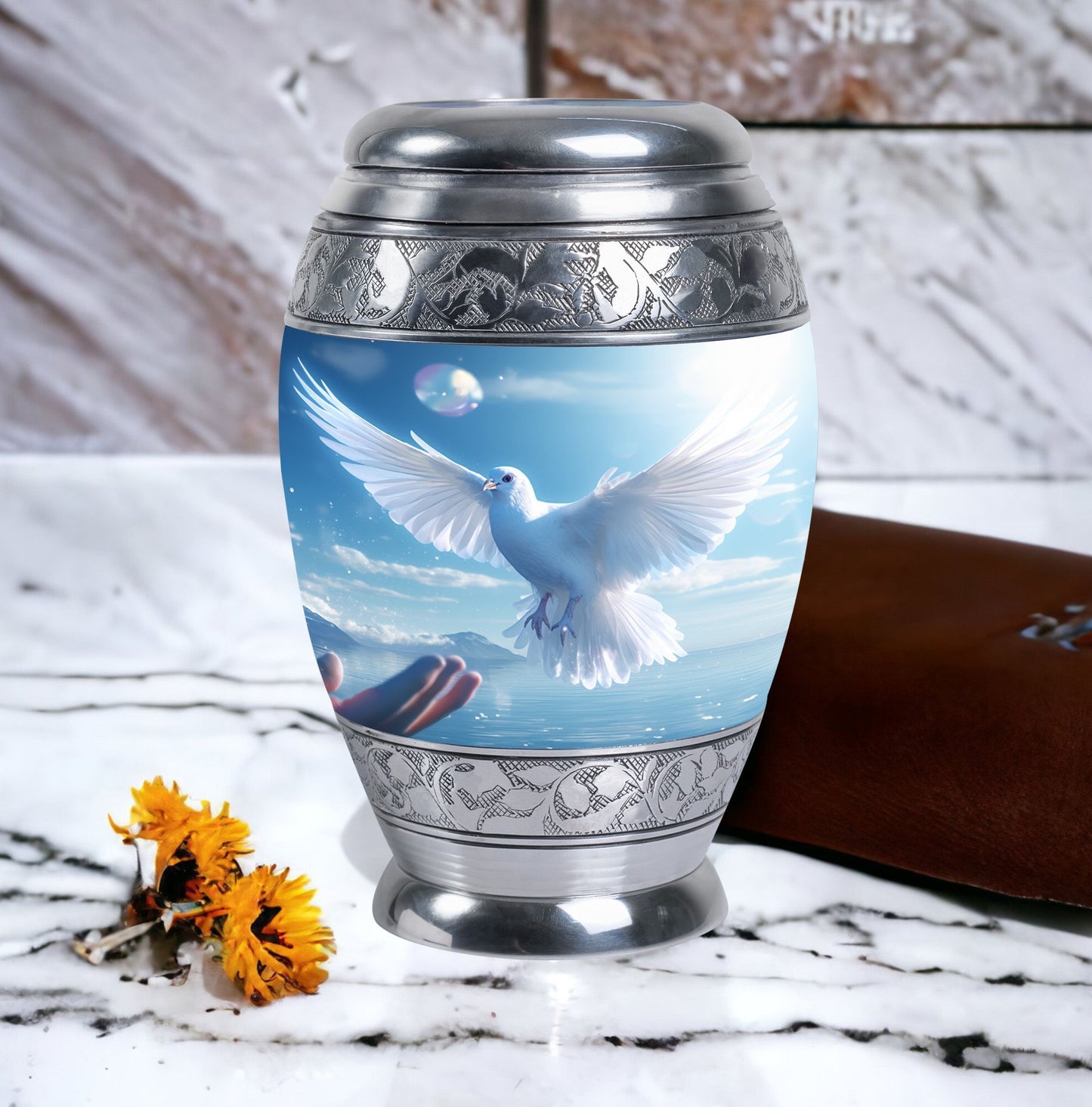 Classic Dove Urn for Human Ashes.