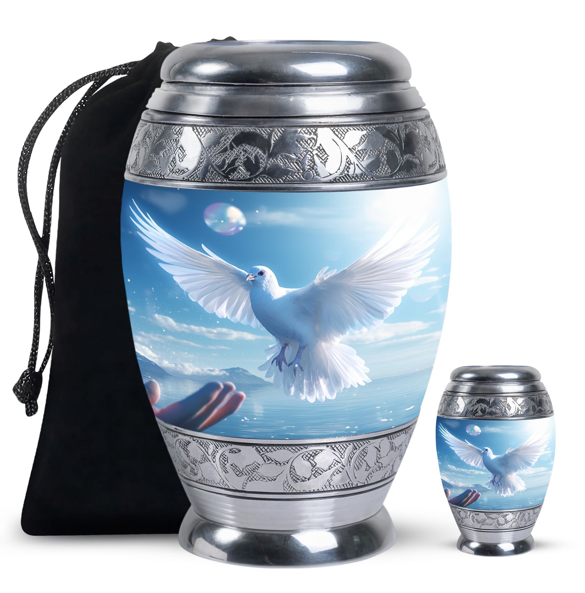 Dove Embrace: Eternity Memorial Urn for Human Ashes
