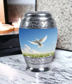 Classic Dove Urn for adults, comes with velvet pouch.