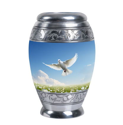Classic Dove Urn for adults, comes with velvet pouch.