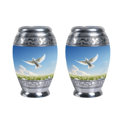 Classic Dove Urn for adults, comes with velvet pouch.