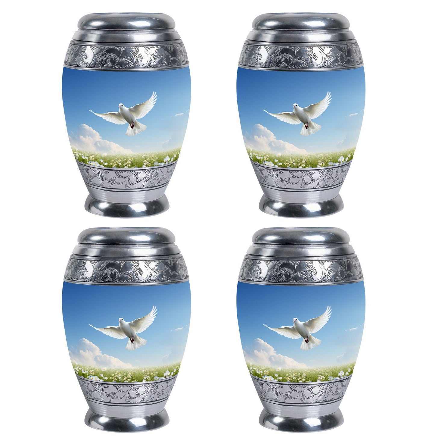 Classic Dove Urn for adults, comes with velvet pouch.