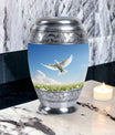 Classic Dove Urn for adults, comes with velvet pouch.