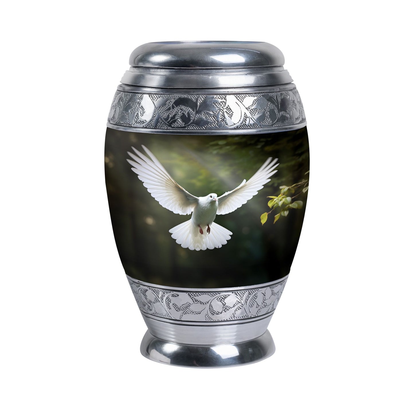 Classic Dove Urn, Large Aluminium Memorial Urn.