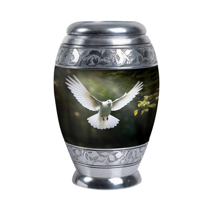 Classic Dove Urn, Large Aluminium Memorial Urn.