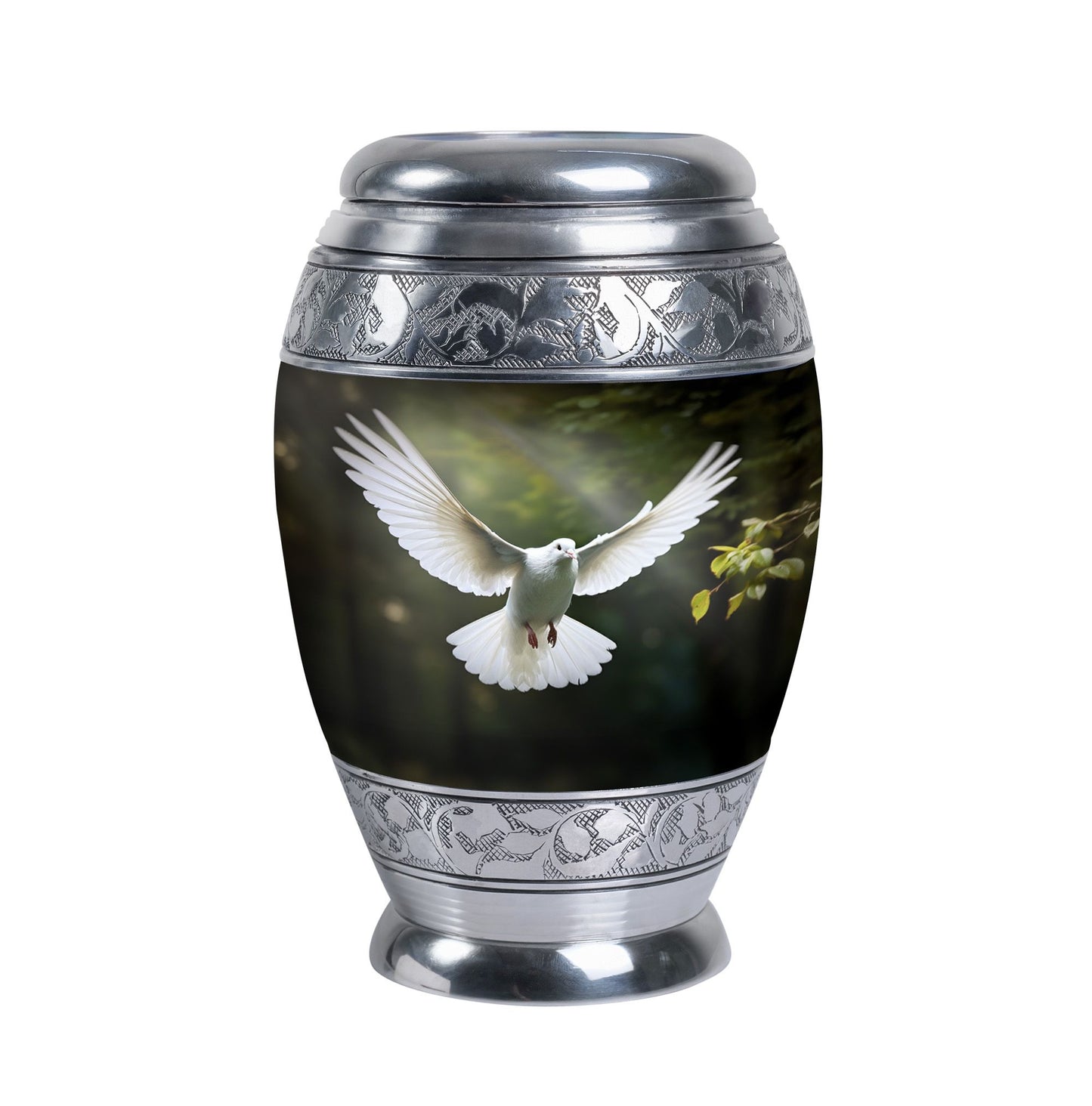 Classic Dove Urn, Large Aluminium Memorial Urn.