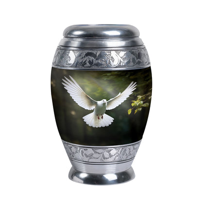Classic Dove Urn, Large Aluminium Memorial Urn.