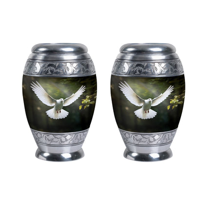 Classic Dove Urn, Large Aluminium Memorial Urn.