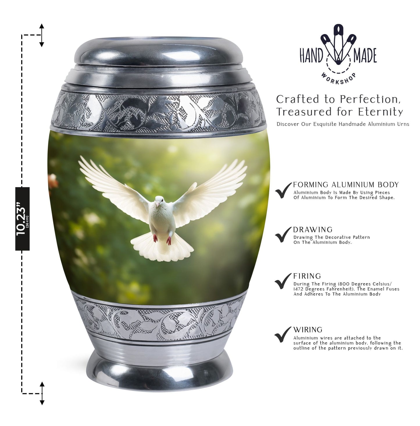 Classic Dove Cremation Urn 3 inch.