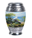 Dove Memorial Urn, 3-inch large aluminium classic urn.