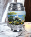Dove Memorial Urn, 3-inch large aluminium classic urn.