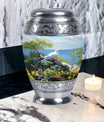 Dove Memorial Urn, 3-inch large aluminium classic urn.