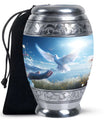 Dove Funeral Urn For Human Ashes - Blue Memorial Keepsakes For Ashes