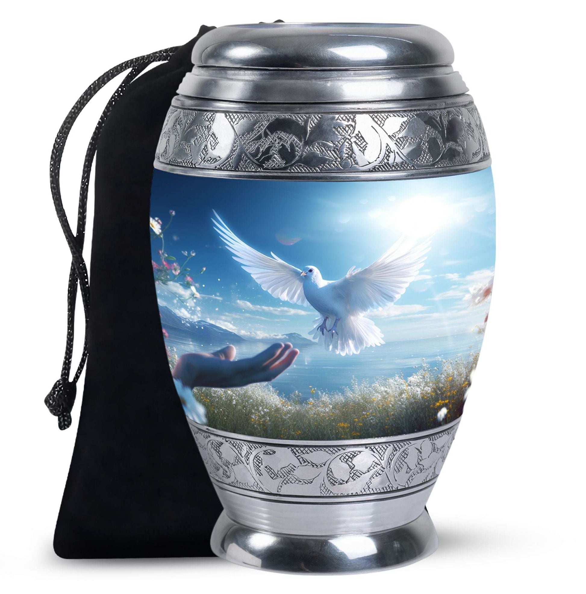 Dove Funeral Urn For Human Ashes - Blue Memorial Keepsakes For Ashes