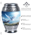 Classic Dove Urn for Ashes, Large Aluminium Personalized Urn