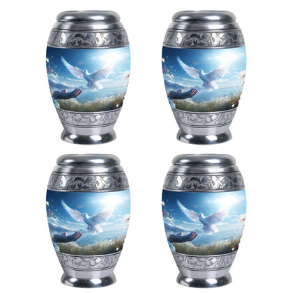 Classic Dove Urn for Ashes, Large Aluminium Personalized Urn