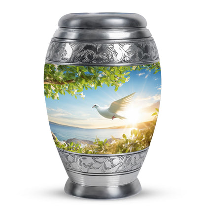 Classic Dove Urns for Ashes in Aluminium.