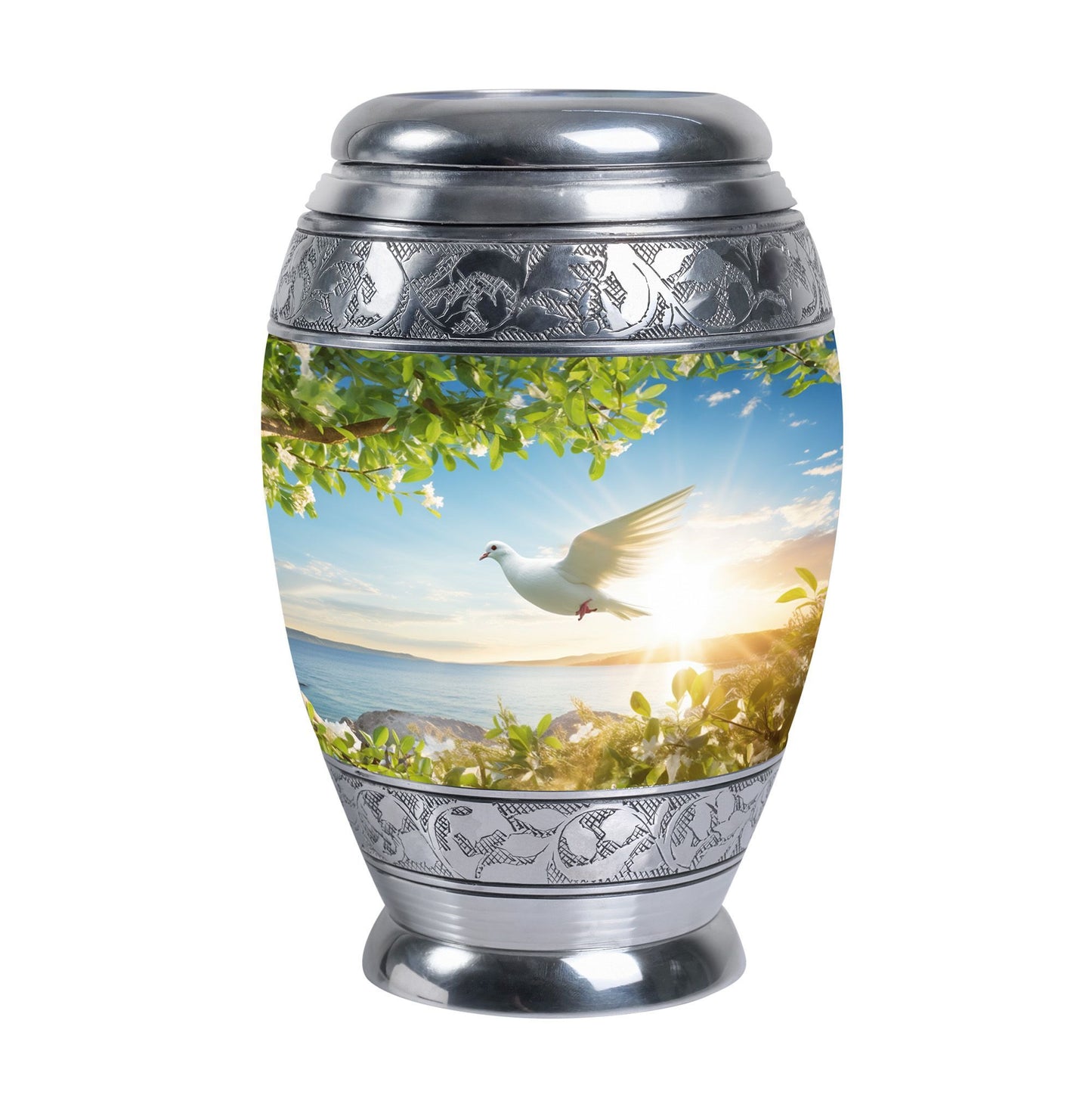 Classic Dove Urns for Ashes in Aluminium.